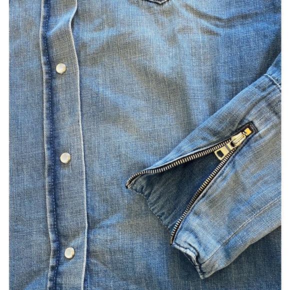RtA Cybil Button Front Denim Shirt XXS XS M L - Picture 4 of 9